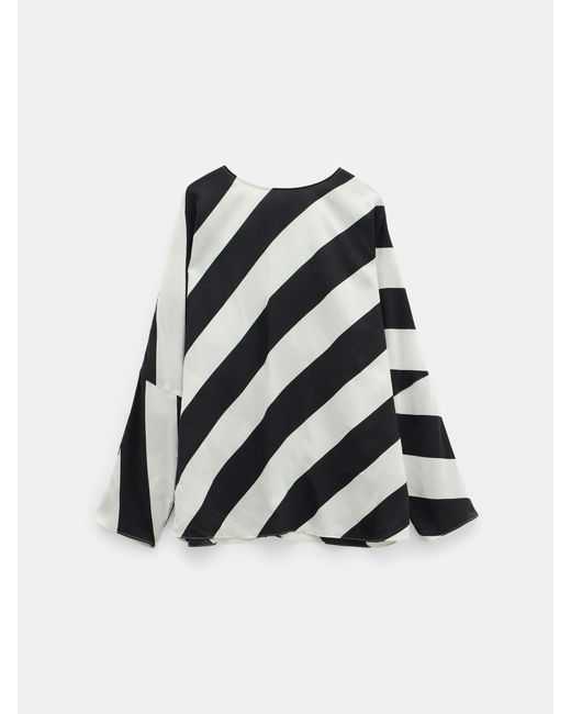 Hush White Whitney Diagonal Oversized Stripe Top