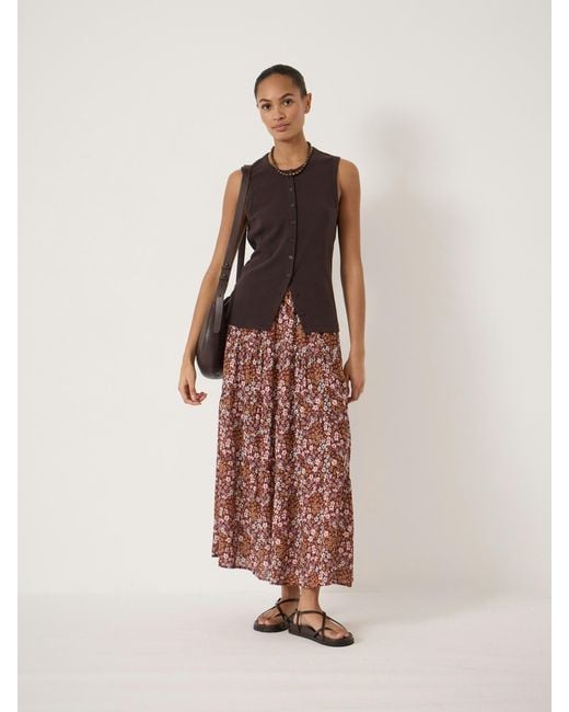 Hush Pink Branwen Floral Printed Chiffon Midi Skirt