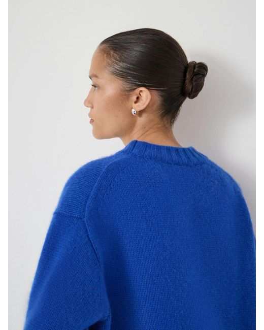 Hush Blue Cora Relaxed Chunky Cashmere Crew Jumper
