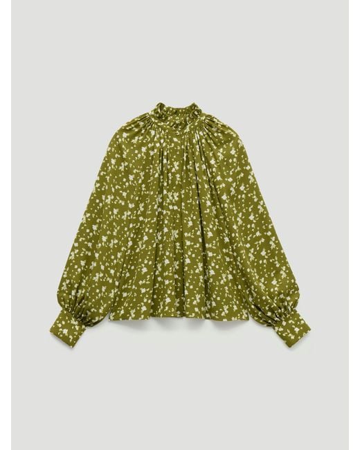 Hush Blue Fleur Floaty Chiffon Blouse