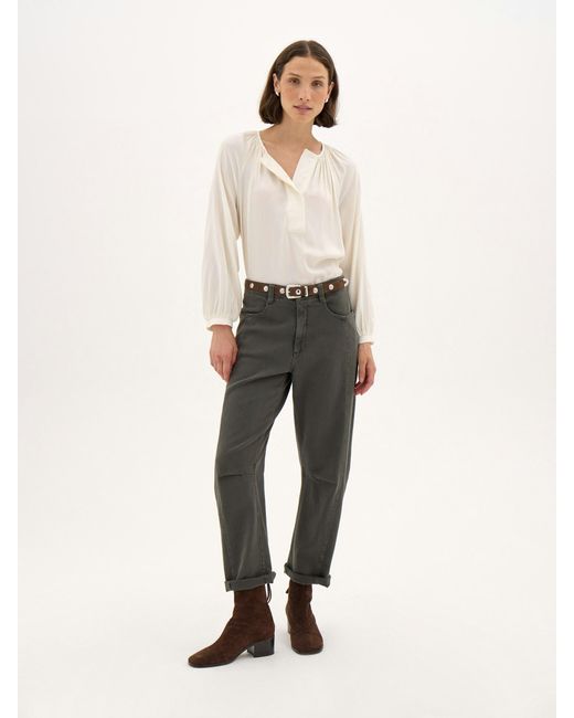 Hush White Sylvia Soft Wool Blouse