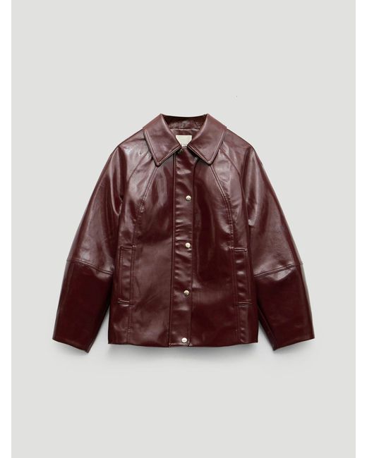 Hush Red Darcey High Shine Oversized Jacket