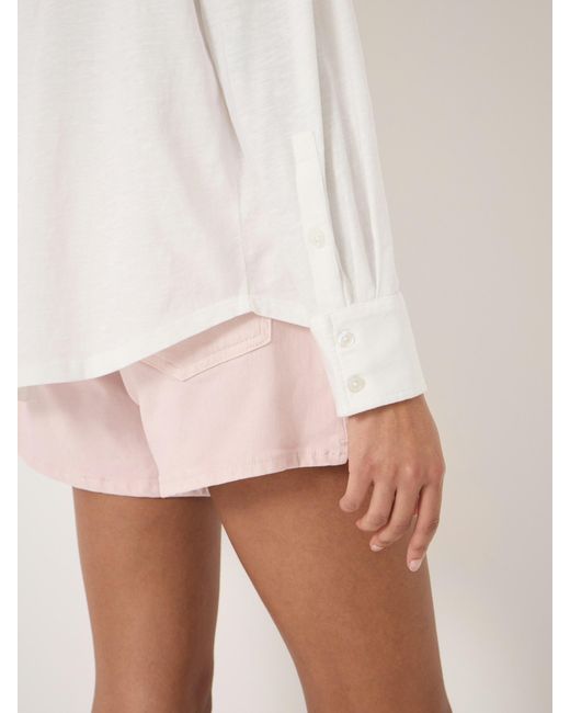 Hush White Jersey Slub Shirt
