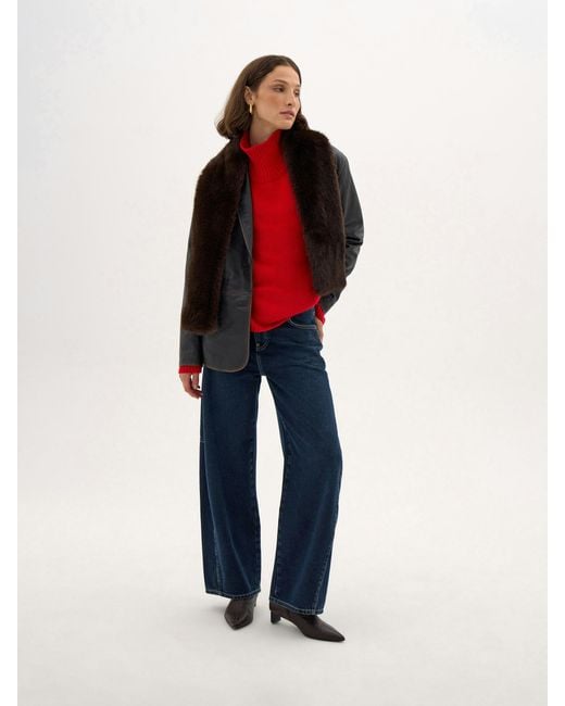 Hush Red Cora Cashmere Funnel Jumper