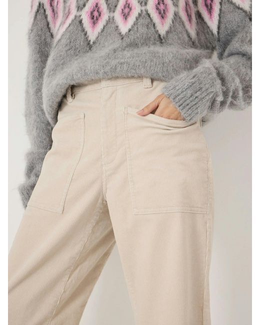 Hush Natural Corduroy Cordi Barrel Leg Trousers