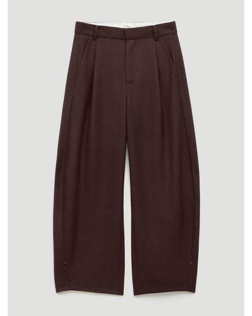 Hush Red Calista Wool Blend Barrel Trouser
