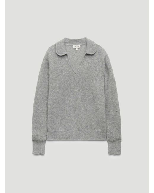 Hush Blue Cameron Cashmere Collared Jumper