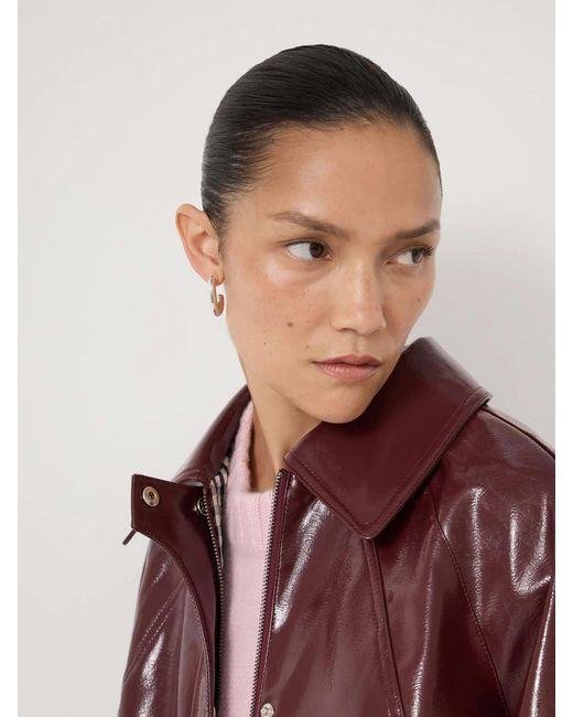 Hush Red Darcey High Shine Oversized Jacket