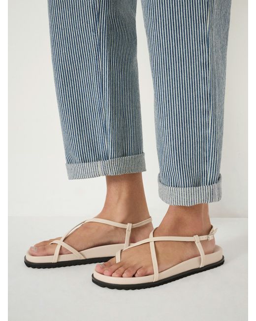 Hush Gray Theo Leather Strappy Sandals