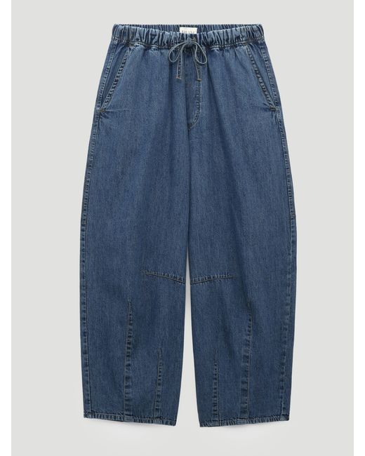 Hush Blue Juno Chambray Barrel Trousers
