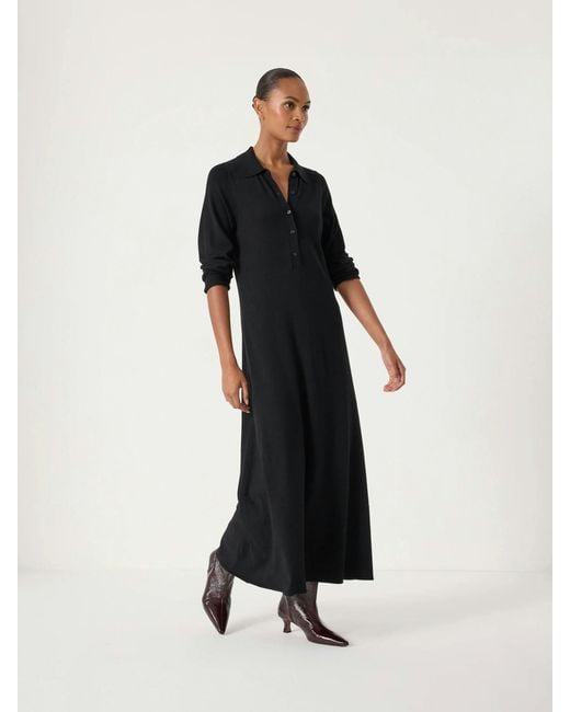 Hush White Polo Neck Knitted Midi Dress