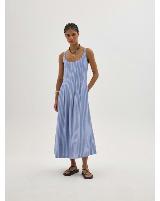 Hush Blue Sephy Pleat Release Dress