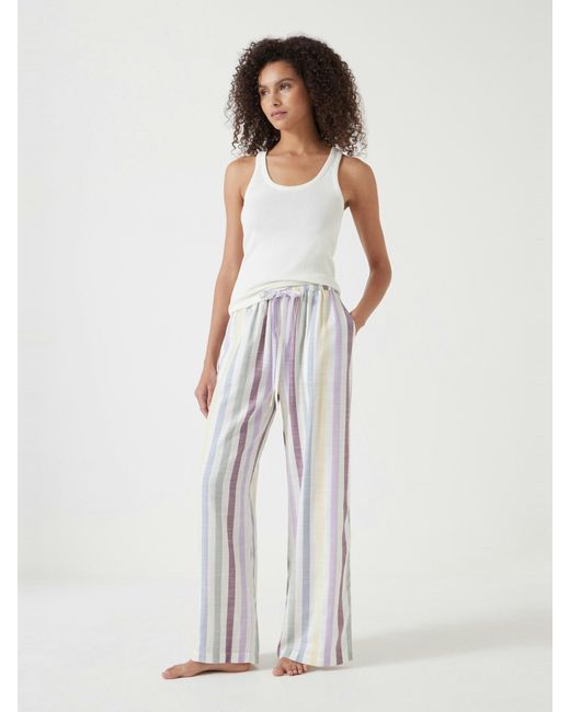 Hush White Rudie Stripe Trouser Pyjama Set