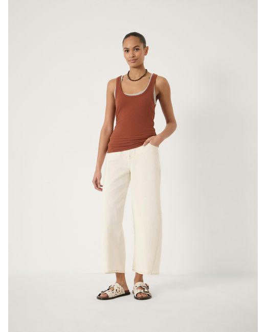 Hush Brown Scoop Neck Ribbed Vest
