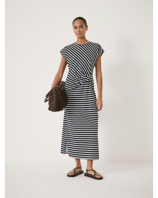 Hush White Athena Twist-Detail Jersey Midi Dress