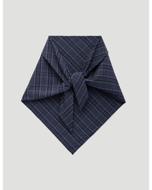 Hush Blue Oversized Triangle Checked Scarf