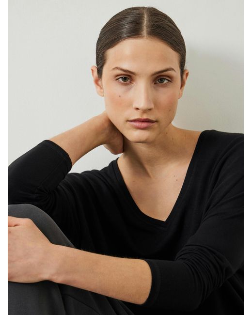 Hush Black Gillian Wide Jersey Top