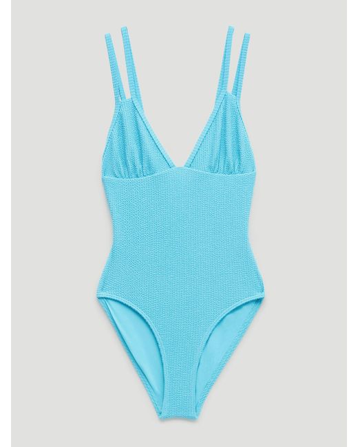Hush Blue Dina Crinkle Double Strap Swimsuit