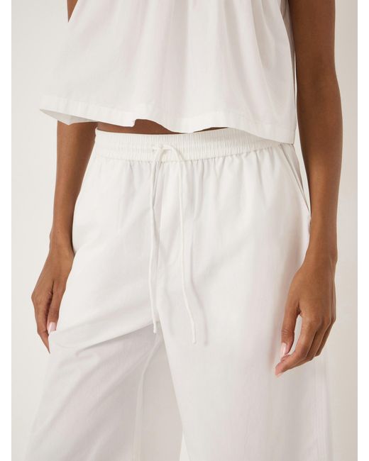 Hush Natural Arden Cropped Cotton Trousers
