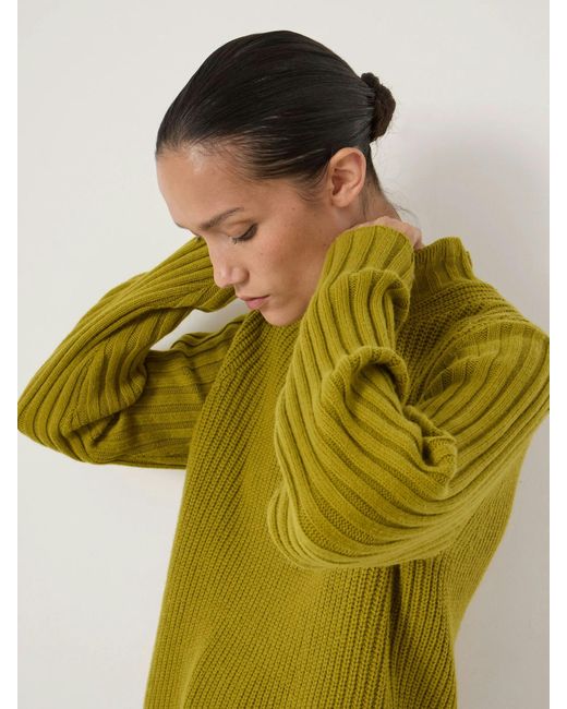 Hush Green Kiley Wool Blend Frill Trim Jumper