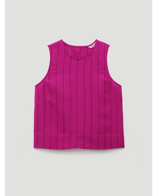 Hush Pink Vera Stripe Linen Blend Shell Top