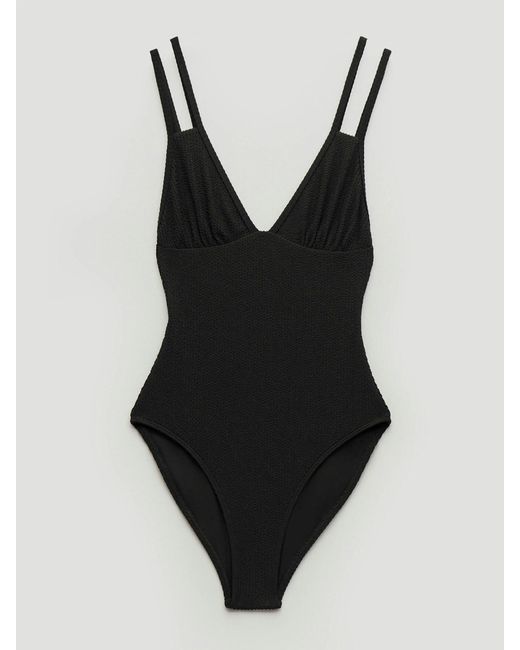 Hush Blue Dina Crinkle Double Strap Swimsuit