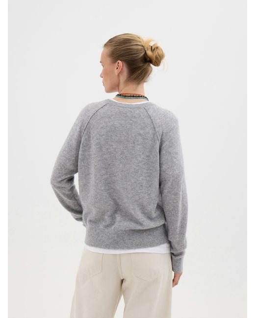 Hush Gray Farah Cashmere Henley Jumper