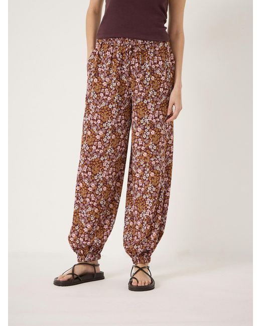 Hush Pink Nyra Printed Balloon Hem Trousers
