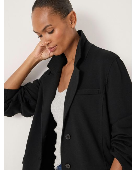 Hush Blue Relaxed Jersey Ponte Blazer