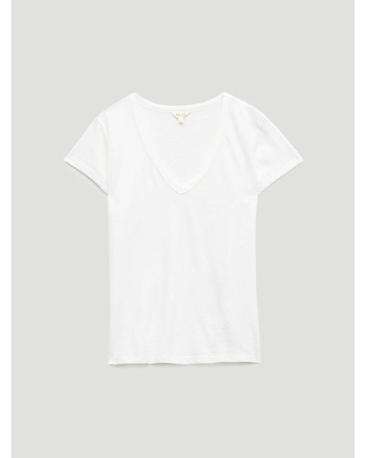 Hush Blue Slim Fit Slub Cotton V Neck T-Shirt