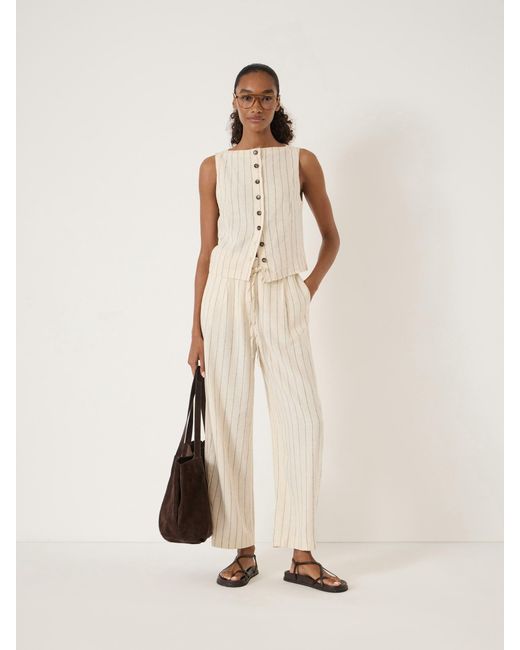 Hush Natural Nara Sleeveless Linen Blend Striped Top