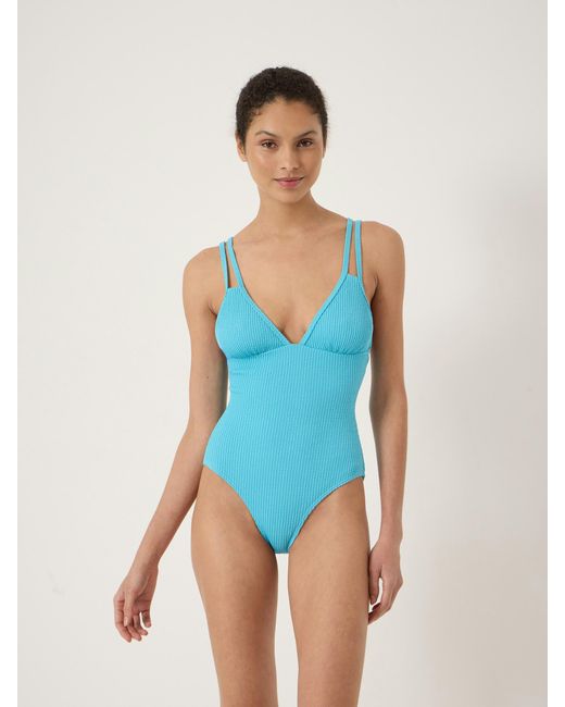 Hush Blue Dina Crinkle Double Strap Swimsuit