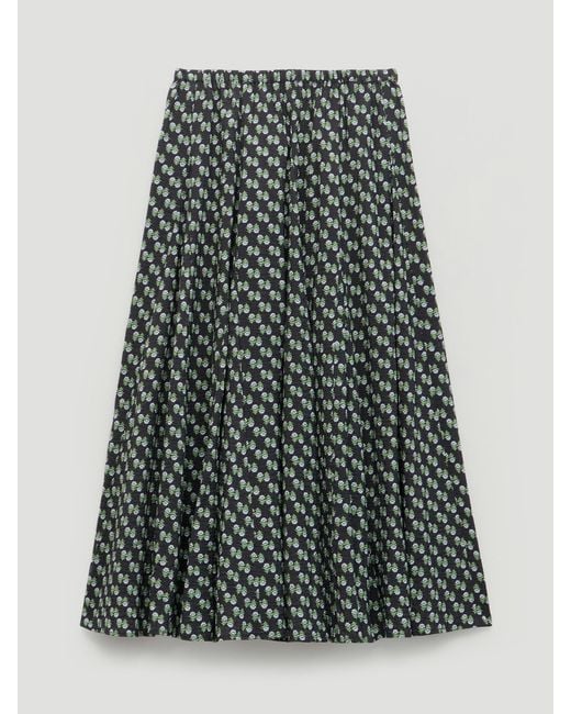Hush White Mavi Godet Crinkle Midi Skirt