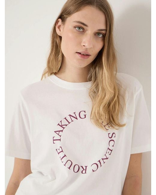 Hush White Taking The Scenic Route Graphic T-Shirt