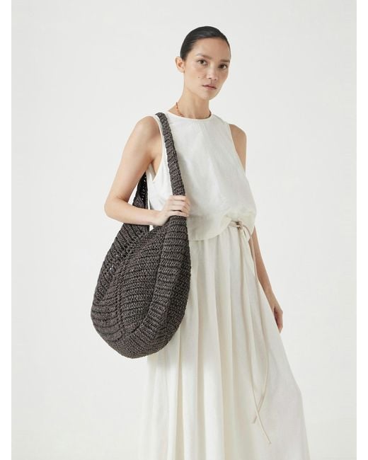 Hush Black Raffia Oversized Tote Bag