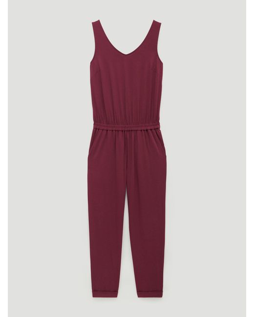 Hush Red Cropped Jersey Jumpsuit