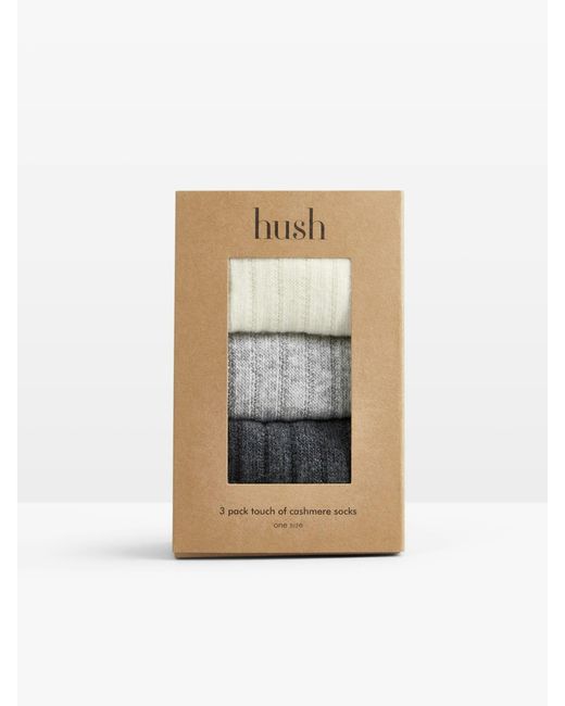 Hush White Murica Wool Blend 3 Pack Socks Set