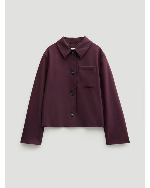Hush Red Wool Blend Relaxed Jacket