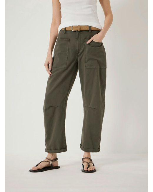 Hush Natural Cordi Barrel Leg Cotton Trousers