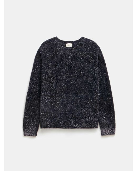 Hush Blue Jaime Metallic Tinsel Crew Neck Jumper