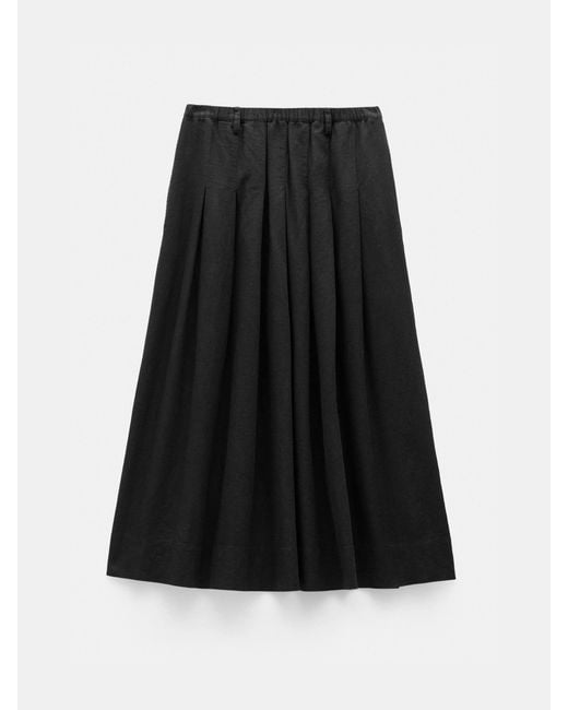 Hush White Ivy Pleated Linen Blend Midi Skirt