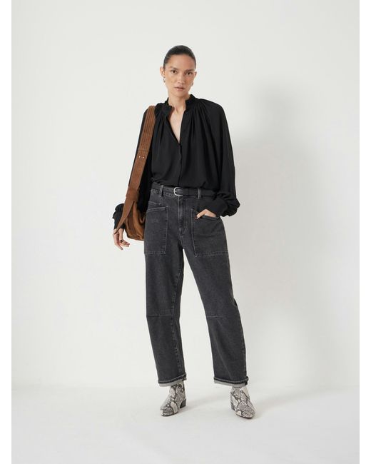 Hush Black Fleur Floaty Chiffon Blouse