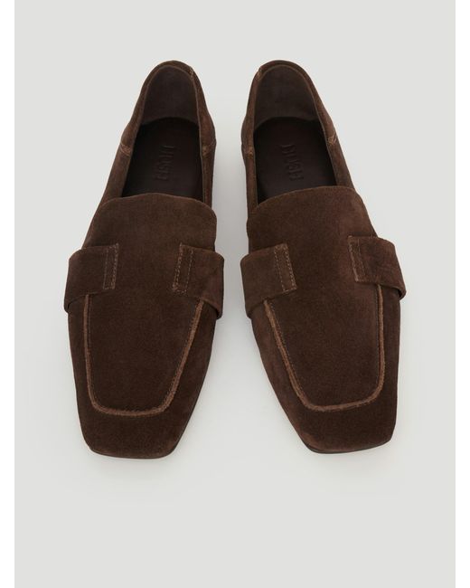 Hush Blue Sora Square-Toe Suede Loafers