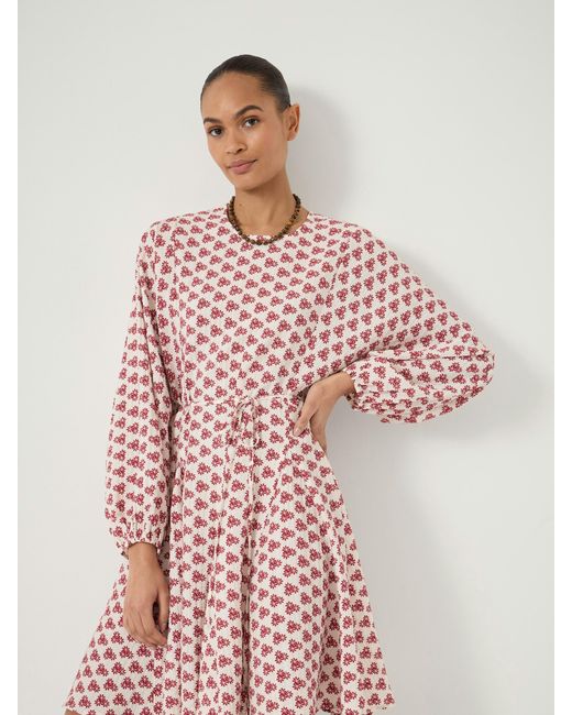 Hush Pink Ines Godet Skirt Crinkle Mini Dress