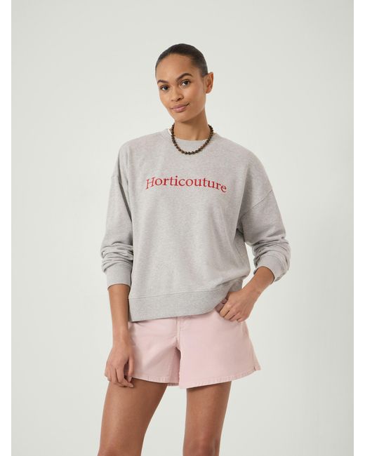 Hush Gray Horticouture Embroidered Slogan Sweatshirt