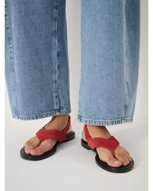 Hush Blue Zenya Suede Toe Post Sandal