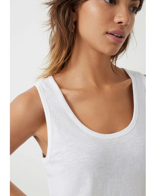 Hush White Cotton Slub Tank Top