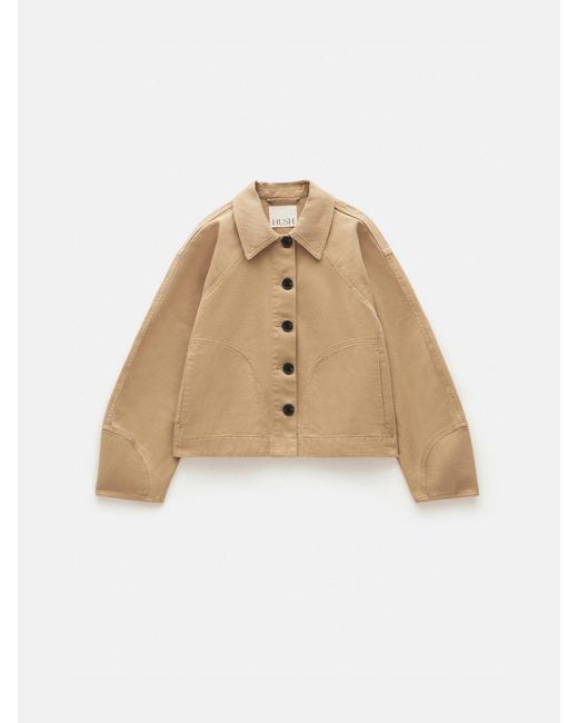 Hush Natural Cotton Barrel Sleeve Cropped Swing Jacket