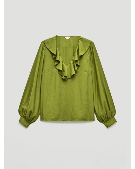 Hush Green Air Flow Ruffle Blouse