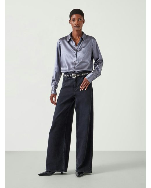 Hush Blue Rita Satin Shirt